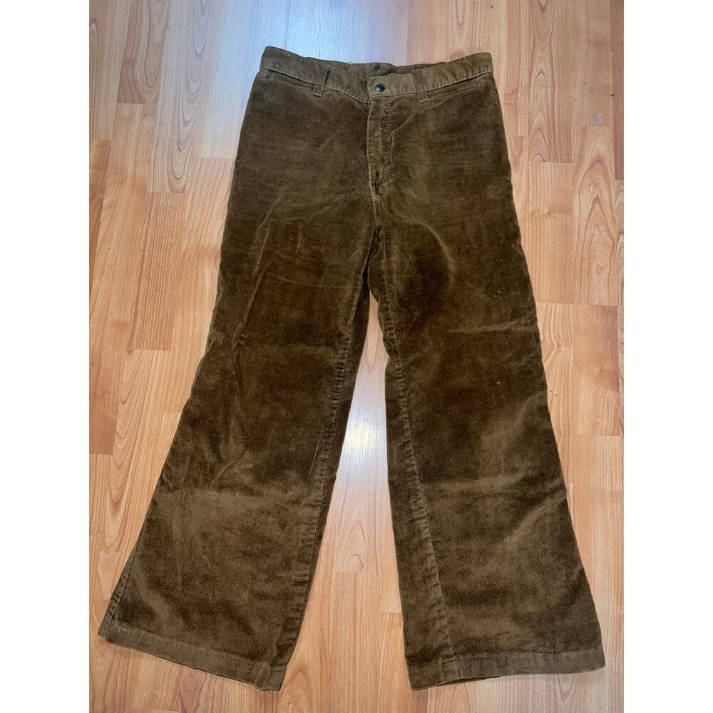 Womens Vintage Corduroy Pants Bottoms Trousers Wide Baggy Brown Tobias Talon Zip